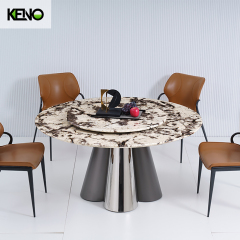 Round Dining Room Table — Marble Top, Premium Home Furniture Collection