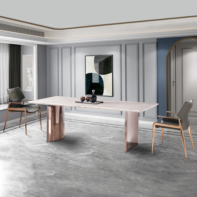 Rectangle Sintered Stone Dining Table — Factory Office Furniture, Ergonomic Pairing with Matching Chairs