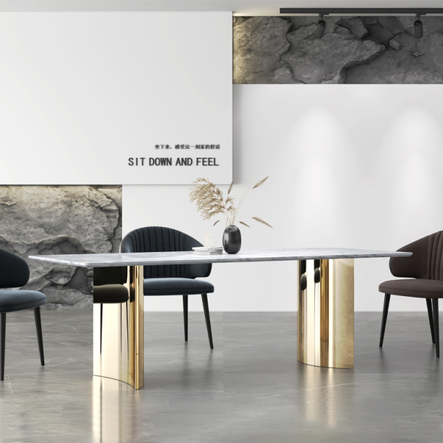 Rectangle Marble Dining Table — Hotel & Restaurant Bulk Supply, OEM Available