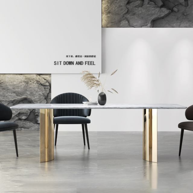 Rectangle Marble Dining Table — Hotel & Restaurant Bulk Supply, OEM Available