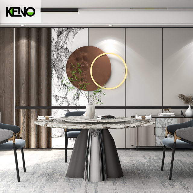 Round Marble Dining Table — Elegant Modern Design for Home & Commercial Use