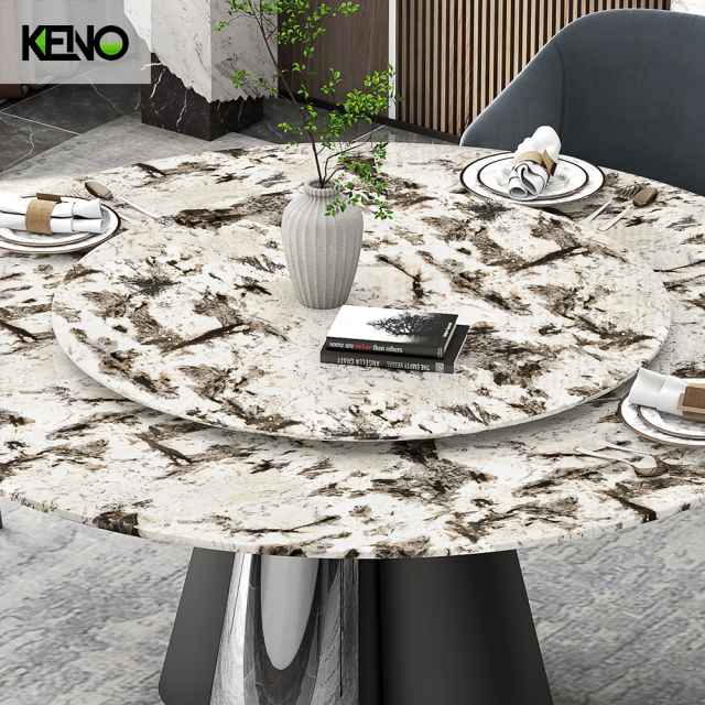 Round Marble Dining Table — Elegant Modern Design for Home & Commercial Use