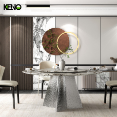 Round Marble Dining Room Table — Luxury Office Furniture Ergonomic Dining Chairs