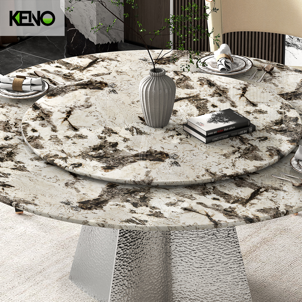 Round Marble Dining Room Table — Luxury Office Furniture Ergonomic Dining Chairs
