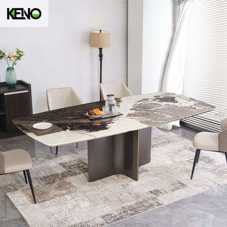 Rectangle Marble Dining Room Table — Customizable Marble Dining Table Affordable, Beautiful and Durable