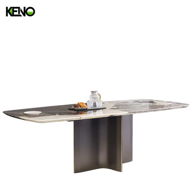 Rectangle Marble Dining Room Table — Customizable Marble Dining Table Affordable, Beautiful and Durable