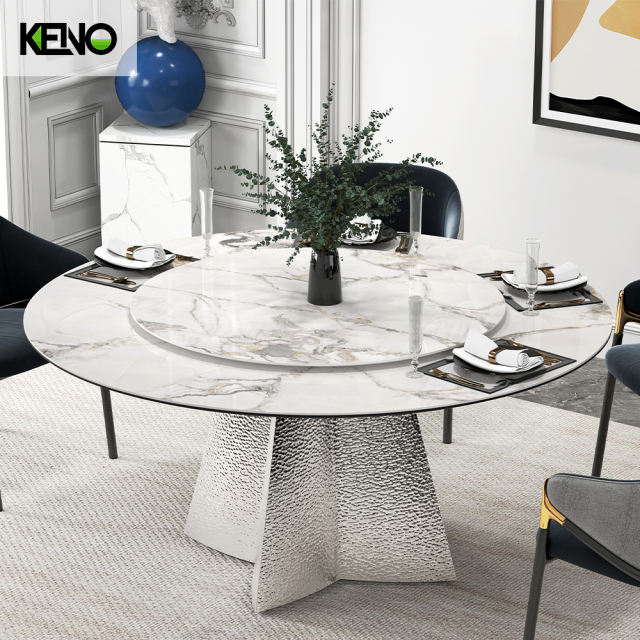 Round Sintered Stone Dining Room Table — Durable, Easy‑Clean Surface for High‑Use Areas