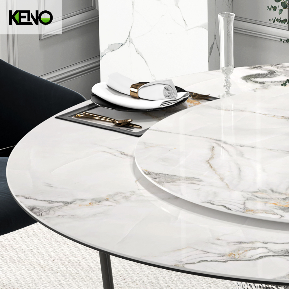 Round Sintered Stone Dining Room Table — Durable, Easy‑Clean Surface for High‑Use Areas