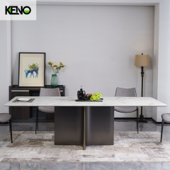 Rectangle Sintered Stone Dining Room Table — Sleek Modern Style, Perfect for Living Room Adjacency