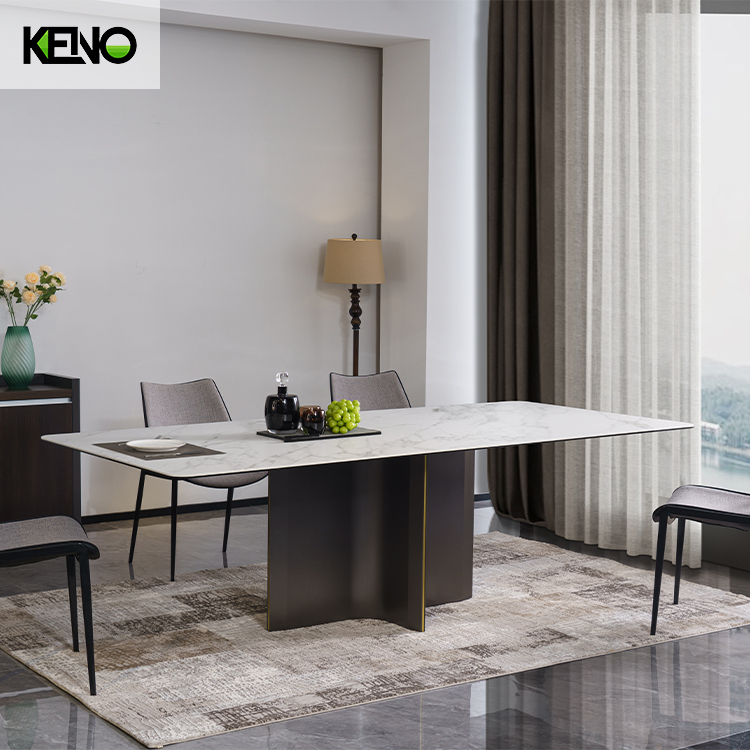 Rectangle Sintered Stone Dining Room Table — Sleek Modern Style, Perfect for Living Room Adjacency