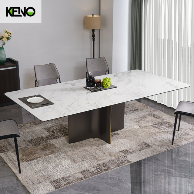 Rectangle Sintered Stone Dining Room Table — Sleek Modern Style, Perfect for Living Room Adjacency