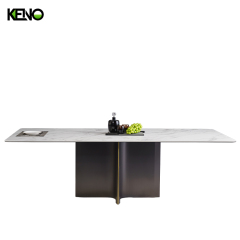 Rectangle Sintered Stone Dining Room Table — Sleek Modern Style, Perfect for Living Room Adjacency