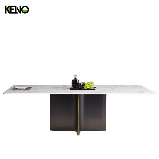 Rectangle Sintered Stone Dining Room Table — Sleek Modern Style, Perfect for Living Room Adjacency