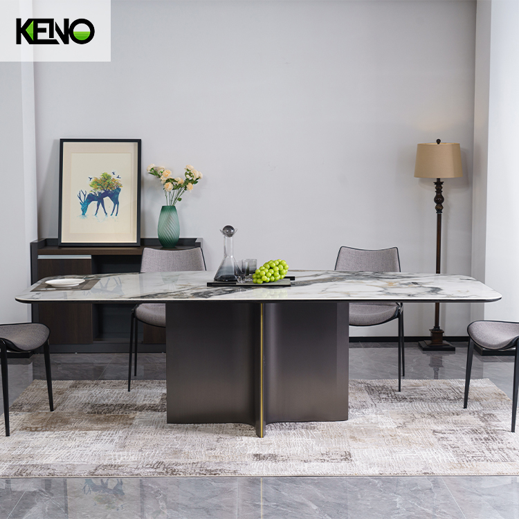 Rectangle Sintered Stone Dining Table — Luxury Modern Patek Philippe Style Office Furniture Centerpiece for Dining Room