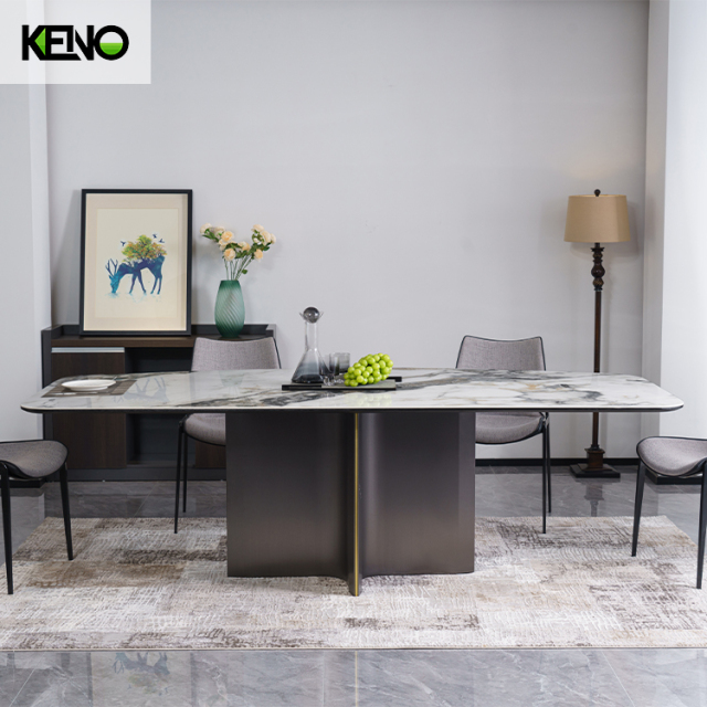 Rectangle Sintered Stone Dining Table — Luxury Modern Patek Philippe Style Office Furniture Centerpiece for Dining Room