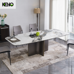 Rectangle Sintered Stone Dining Table — Luxury Modern Patek Philippe Style Office Furniture Centerpiece for Dining Room