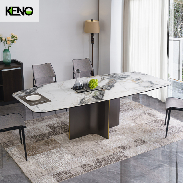 Rectangle Sintered Stone Dining Table — Luxury Modern Patek Philippe Style Office Furniture Centerpiece for Dining Room