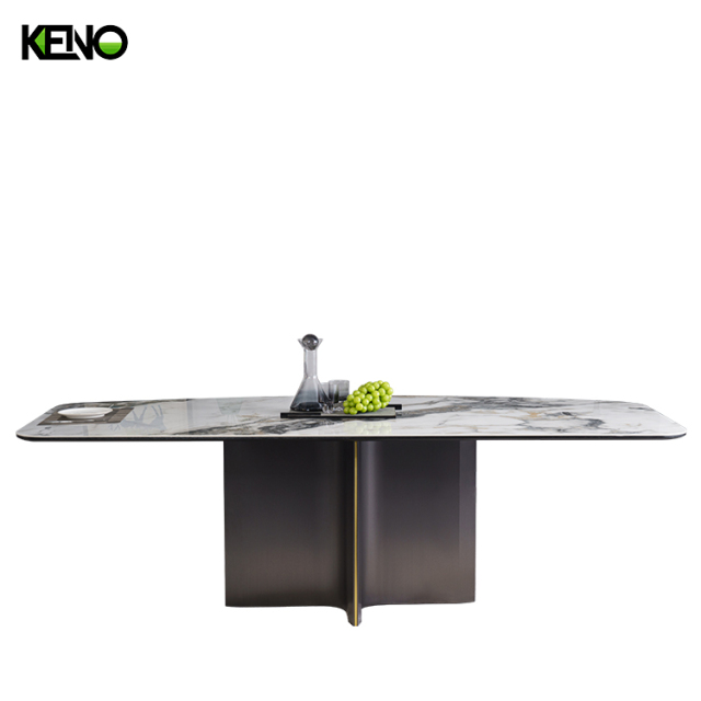 Rectangle Sintered Stone Dining Table — Luxury Modern Patek Philippe Style Office Furniture Centerpiece for Dining Room