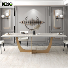 Rectangle Sintered Stone Dining Table — Factory Office Furniture, Ergonomic Pairing with Matching Chairs