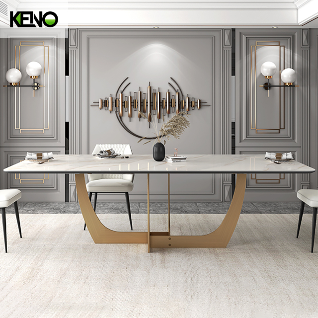 Rectangle Sintered Stone Dining Table — Factory Office Furniture, Ergonomic Pairing with Matching Chairs