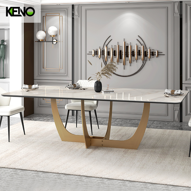 Rectangle Sintered Stone Dining Table — Factory Office Furniture, Ergonomic Pairing with Matching Chairs