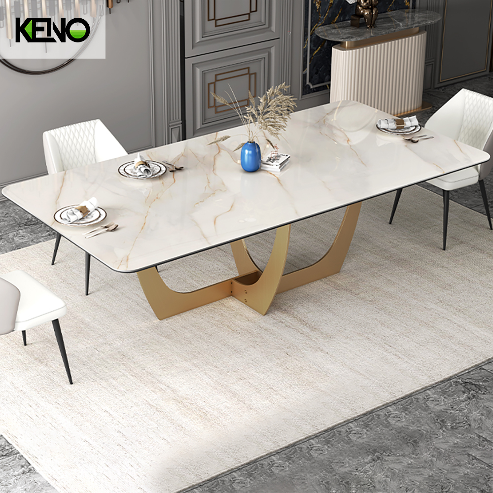 Rectangle Sintered Stone Dining Table — Factory Office Furniture, Ergonomic Pairing with Matching Chairs