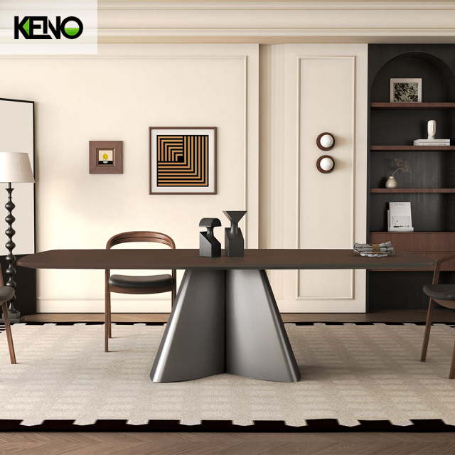 Rectangle Dining Room Table — Wood Grain Durability Dining Table  Restaurant Home Furniture