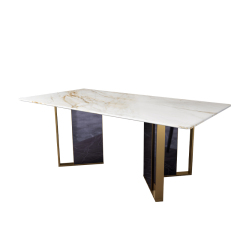 Home Dining Table —  Home Furniture Table Coordinated Sets with Rose Gold Table Legs