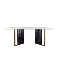 Home Dining Table —  Home Furniture Table Coordinated Sets with Rose Gold Table Legs