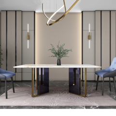 Home Dining Table —  Home Furniture Table Coordinated Sets with Rose Gold Table Legs