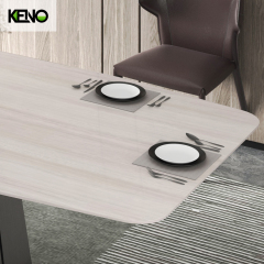 Home Dining Table —  Home Furniture Sintered Stone Dining Table Coordinated Sets with Rose Gold Table Legs