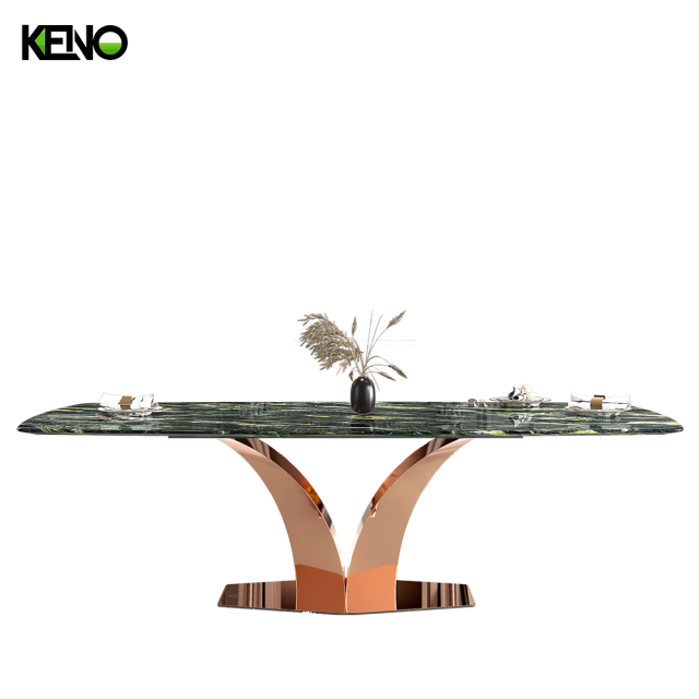 Dining Table Keno Factory Wholesale — Rose Gold Monet Garden Color Series Durable Hotel Home Furniture