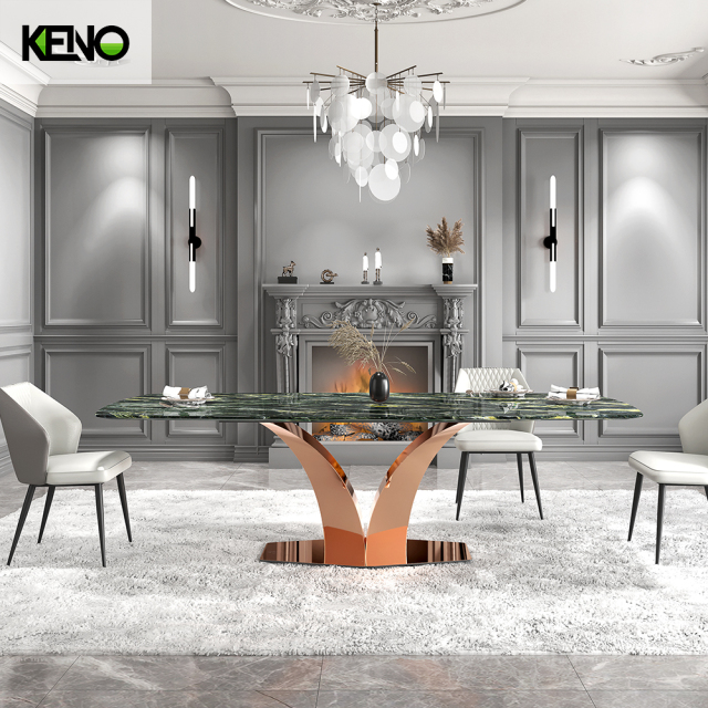 Dining Table Keno Factory Wholesale — Rose Gold Monet Garden Color Series Durable Hotel Home Furniture