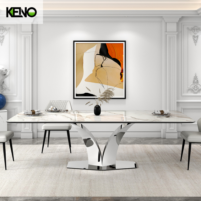Dining Table Keno Factory Wholesale — Rose Gold Monet Garden Color Series Durable Hotel Home Furniture