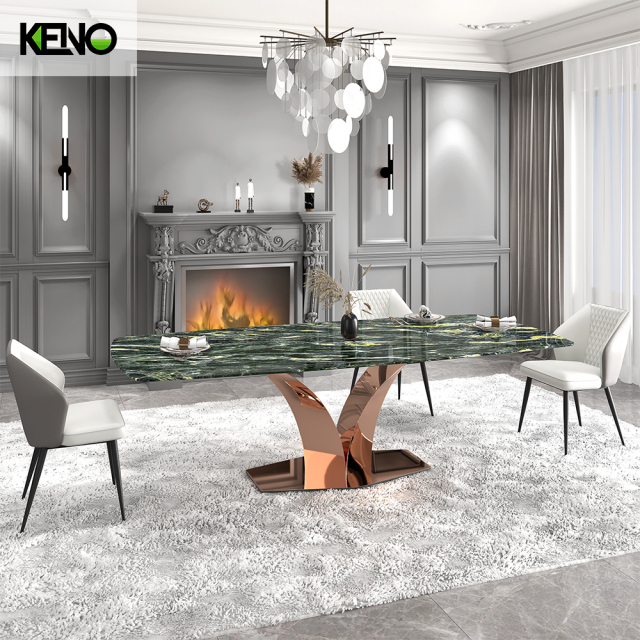 Dining Table Keno Factory Wholesale — Rose Gold Monet Garden Color Series Durable Hotel Home Furniture