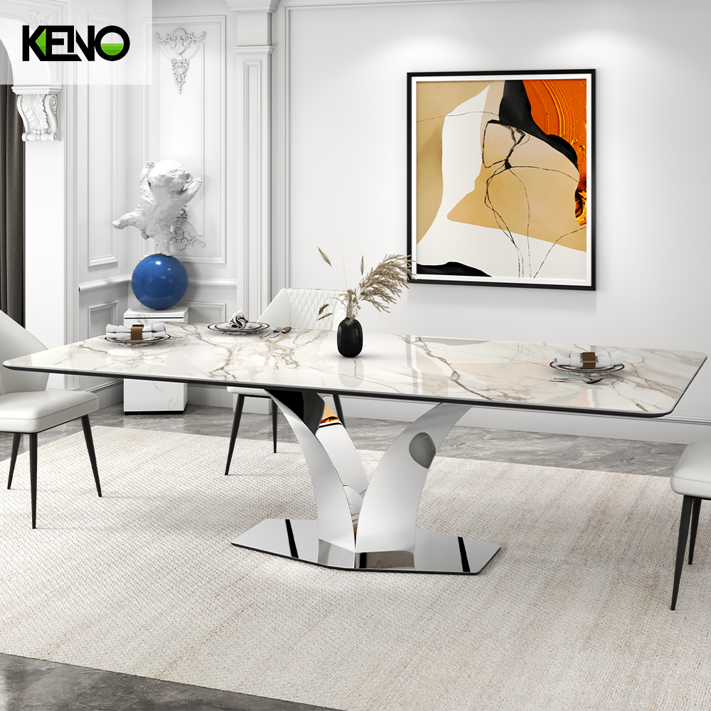 Dining Table Keno Factory Wholesale — Rose Gold Monet Garden Color Series Durable Hotel Home Furniture