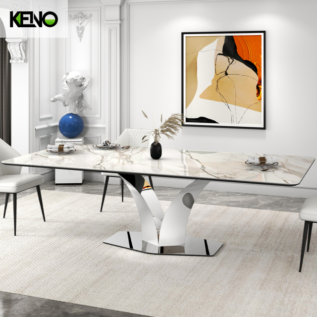 Dining Table Keno Factory Wholesale — Rose Gold Monet Garden Color Series Durable Hotel Home Furniture