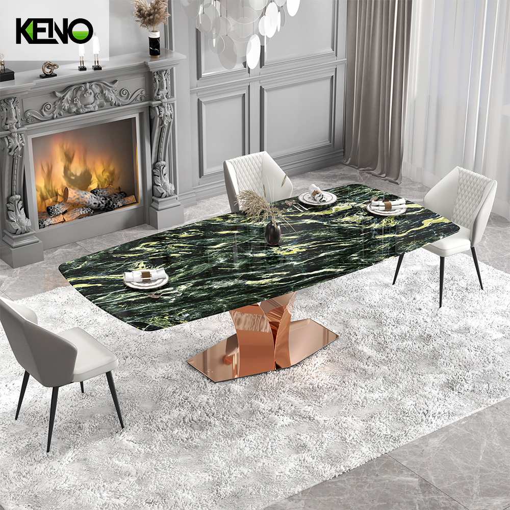 Dining Table Keno Factory Wholesale — Rose Gold Monet Garden Color Series Durable Hotel Home Furniture