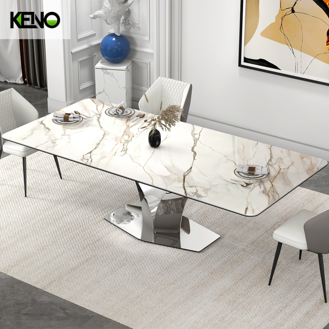 Dining Table Keno Factory Wholesale — Rose Gold Monet Garden Color Series Durable Hotel Home Furniture