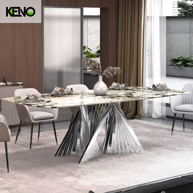 Marble Round Dining Table Minimalist Home Furniture & Home Chair Sets