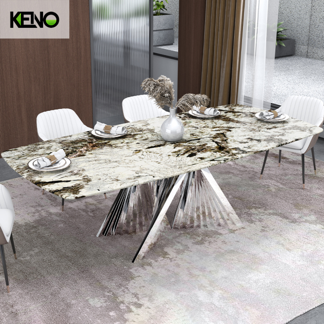 Marble Round Dining Table Minimalist Home Furniture & Home Chair Sets