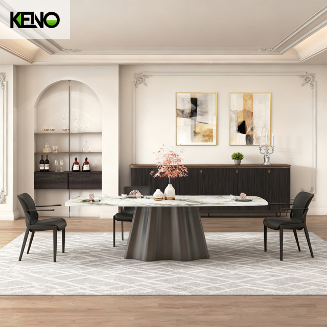 intered Stone Dining Table Factory Customization Home & Hotel Furniture Set