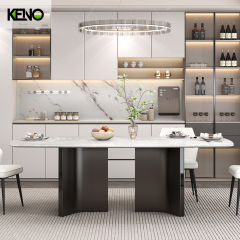 Paper Marble Dining Table Solid Wood Home Furniture with Customization Size and Color