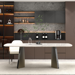 Paper Marble Dining Table Modern Luxury Home Furniture with Comfortable Home Chair