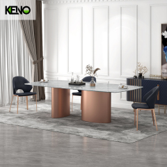 Dining Table Keno Style Luxury Home Furniture Wholesale with Rosed Gold Brushed Table Legs