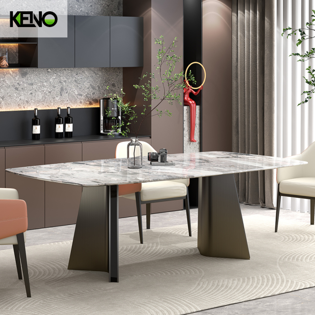 Paper Marble Dining Table Table Chair Set Luxury Home Furniture for Family Dining Room