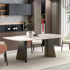 Paper Marble Dining Table Modern Luxury Home Furniture with Comfortable Home Chair