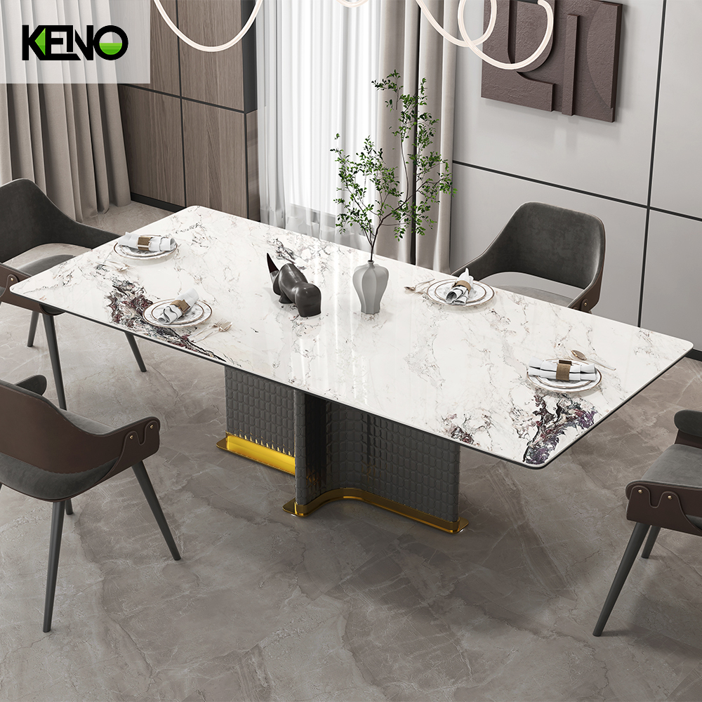 Sintered Stone Dining Table Home Furniture Space Saving Design for Apartment