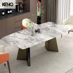 Paper Marble Dining Table Table Chair Set Luxury Home Furniture for Family Dining Room