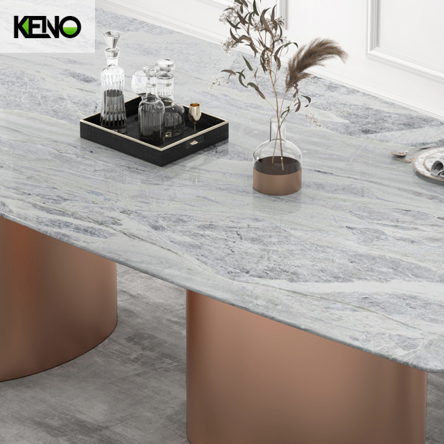 Dining Table Keno Style Luxury Home Furniture Wholesale with Rosed Gold Brushed Table Legs